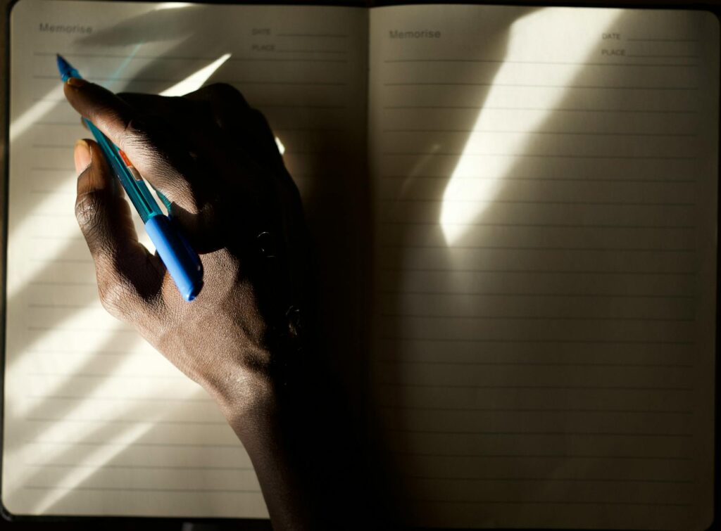 person writing biography
