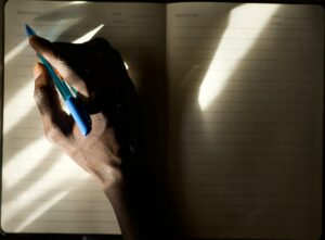 person writing biography